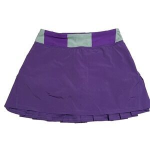 Lululemon Run Pace Setter Skirt RARE 4T Power 💜 Purple 💜 Bold Stripe Pleated